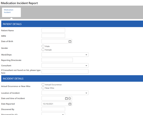 Medication Incident Report - Automation in Healthcare