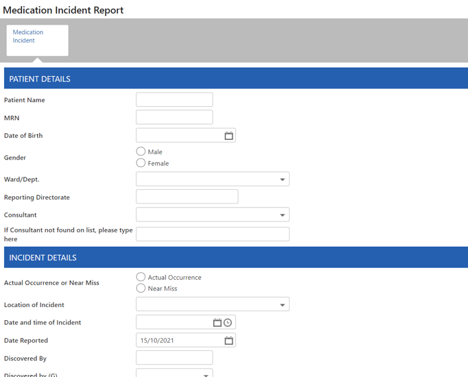 Medication Incident Report - Automation in Healthcare