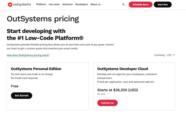 OutSystems-Pricing