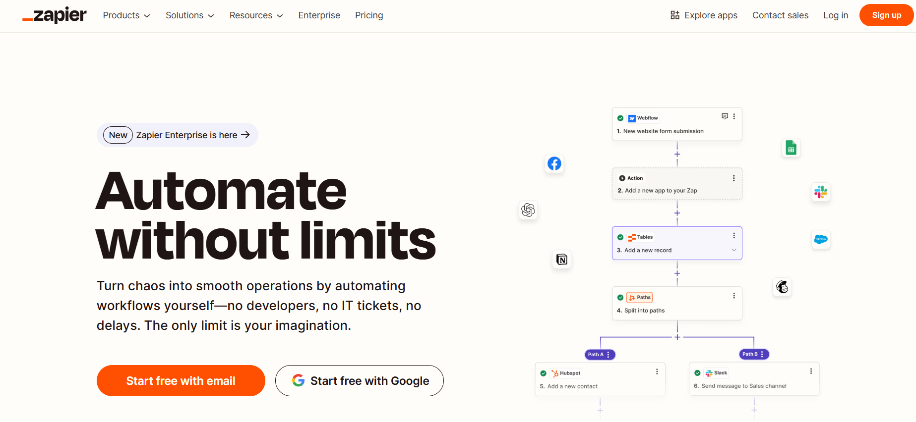 Zapier’s home page